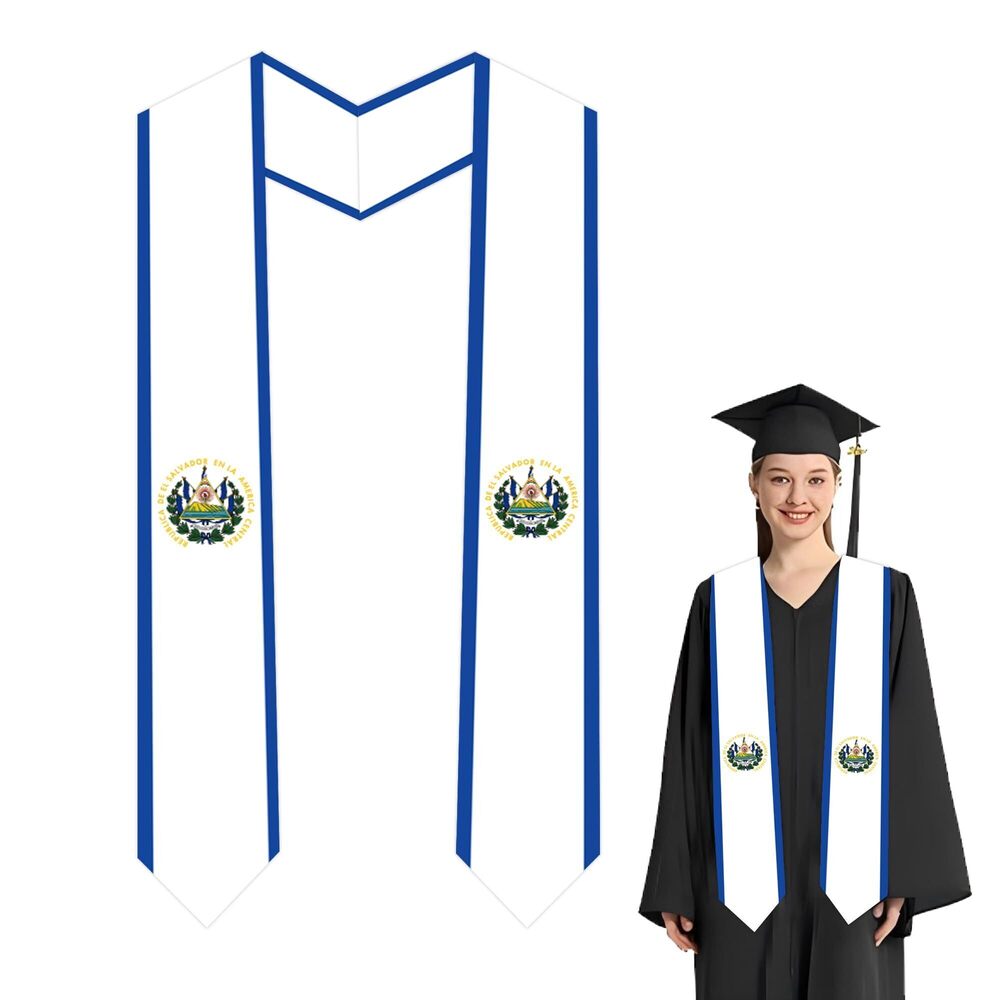 8233 National Flag Graduation Stole Embroidery Sash for Study Aboard